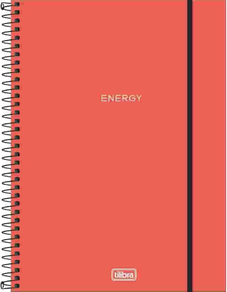 Tilibra - Caderno Espiral Capa Plástica Universitário 10 Matérias Neon Laranja 160 Folhas, Formato: 200mm x 275mm