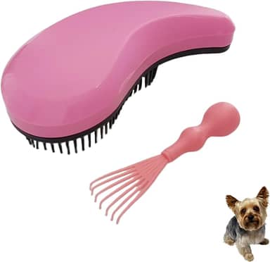 Escova de cachorro para cães pequenos – escova macia para cães – perfeita para Yorkie, Shih Tzu, Maltipoo e maltês – Escova suave para remoção de pelos de cães para facilitar a remoção de