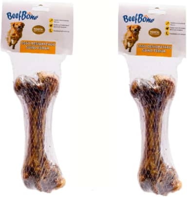 Beefbone Osso Natural Defumado para Cachorro, Suíno, 200g, 2 Unidades