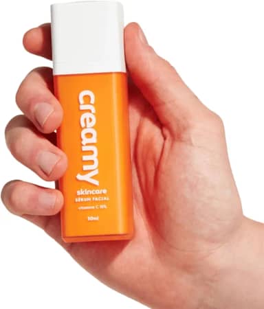 Sérum Facial Creamy Vitamina C 10% – 30ml | Antioxidante iluminador com Ácido Ascórbico | Clareia manchas, uniformiza o tom e combate os sinais da idade