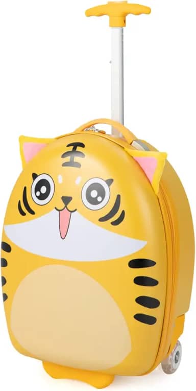 Olakids Bagagem infantil, mala de mão com rodinhas de 40 cm para meninas e meninos com rodas giratórias piscando, capa rígida para carrinho de viagem para crianças pequenas