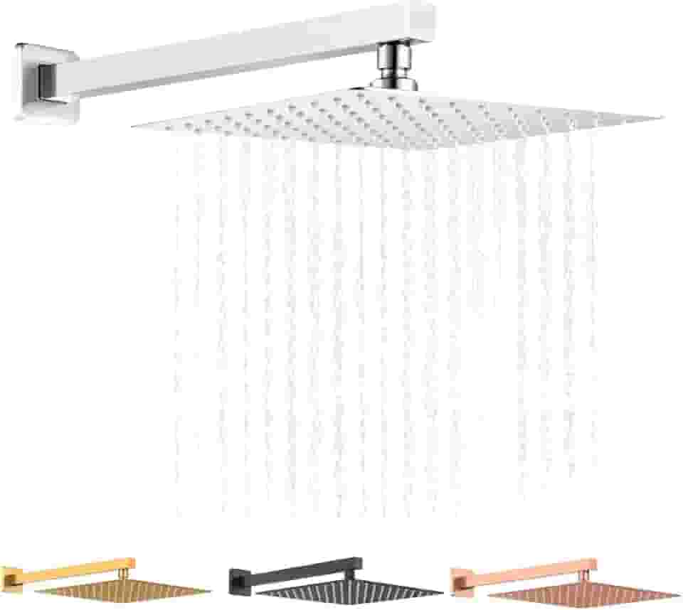 Kit Ducha Inox Chuveiro 30x30 Cm Slim 0,8mm + Cano 40 Cm (prata 2)