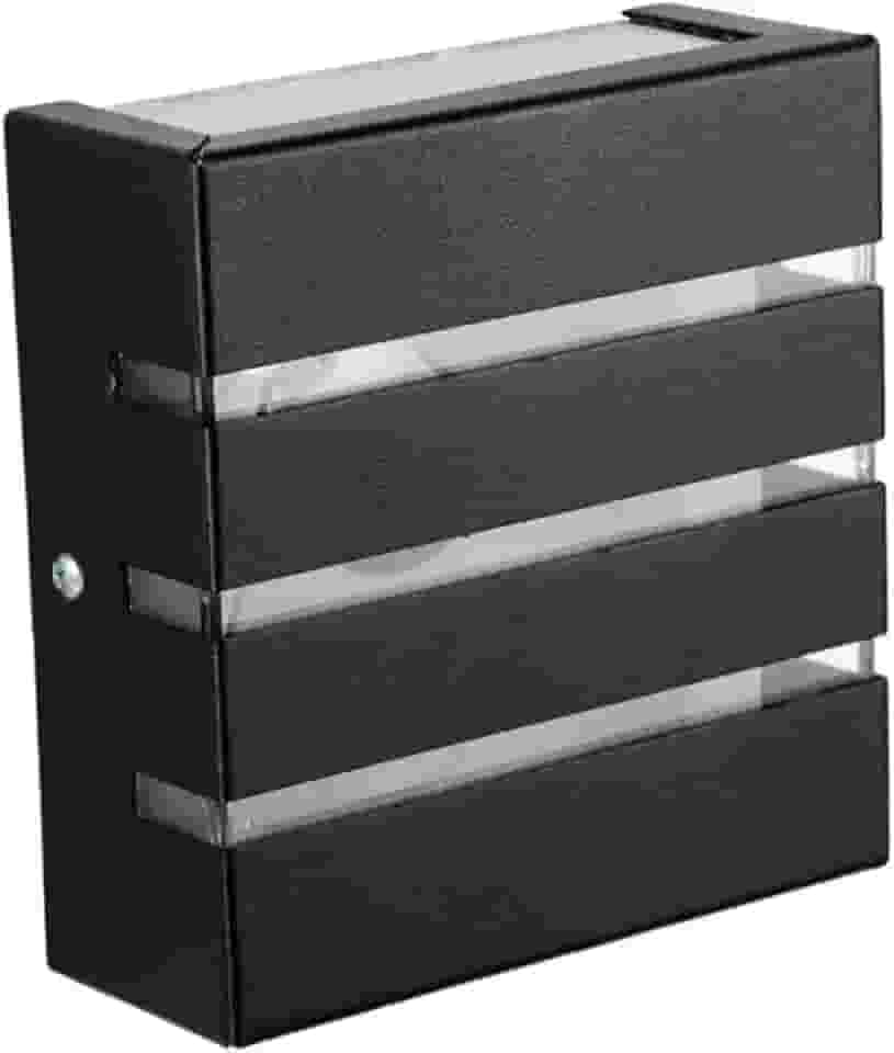 Kit 5 Unid. Arandela de Parede Externa Moderna Slim, 3 Frisos, Metal Preto, Luminária