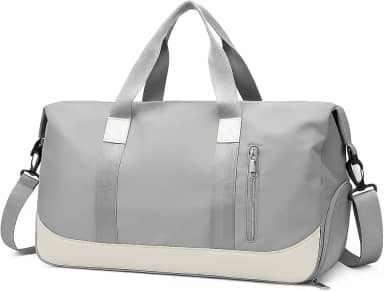 Bolsa De Mão Mala Viagem Academia Feminina Masculina Super Grande, Compartimentos Com Zíper, Espaço Para Tênis Ou Roupas Sujas Alça Removível Modelo Transversal Bordo Poliéster (Cinza Elegante)