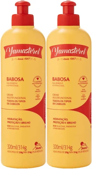 Kit 2 Creme Multifuncional Babosa Yamasterol Capilar Todos Tipos De Cabelo Hidratação Yama 320ml