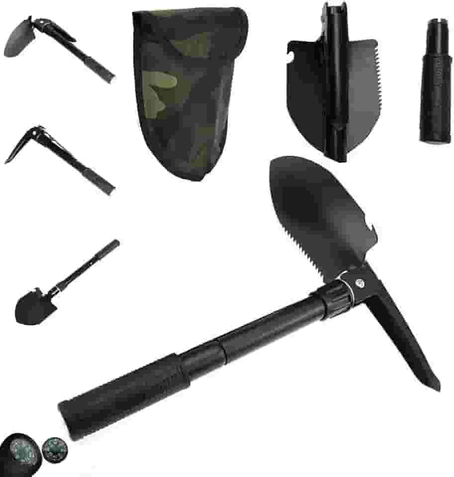 Pá Picareta Portátil Militar De Emergência Multi-função Acampamento Camping Dobrável Com Bússola Capa Abridor de Garrafa