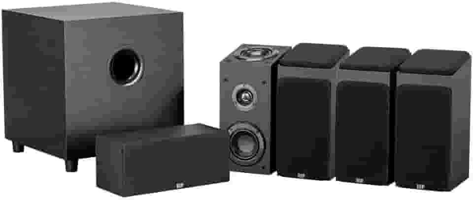 Monoprice 133832 Premium 5.1.4-Ch. Sistema imersivo de home theater - Preto com subwoofer de 200 watts de 200 watts
