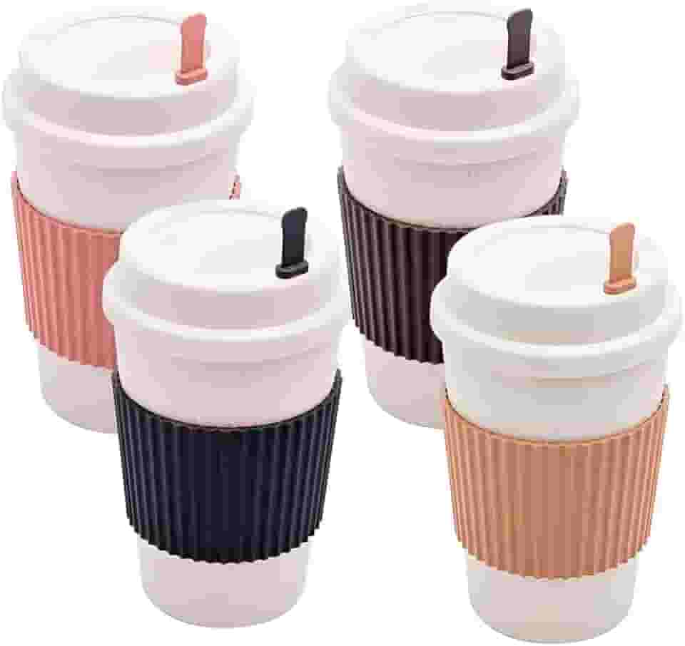 Copo para Café Sustentável com Tampa Antivazamento e Proteção Térmica - Cores Variadas