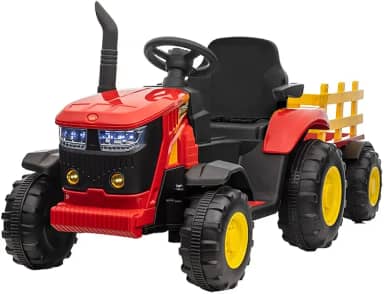 Zippy Toys, Trator Elétrico Infantil 12 V com Controle Remoto - Vermelho e Amarelo