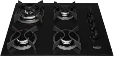 Cooktop 4 Bocas a Gás Dako Supreme com Queimador Tripla Chama e Mesa de Vidro Temperado Preto Bivolt