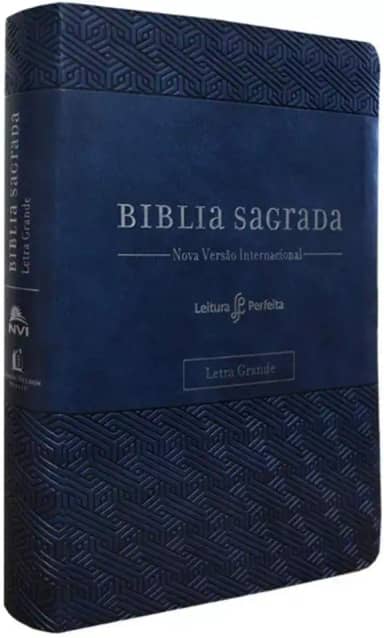 Bíblia NVI, Couro Soft, Azul, Letra Grande, Com Espaço para Anotações, Leitura Perfeita
