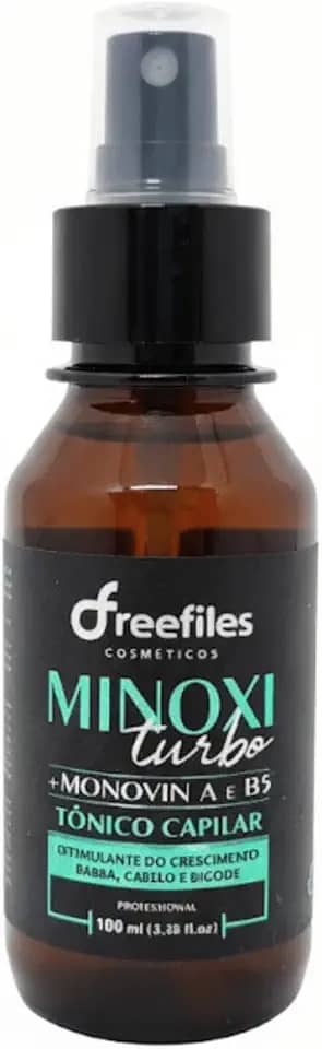 Freefiles Minoxi Turbo 100ml Tônico Capilar Tratamento Antiqueda Homens e Mulheres Crescimento Cabelo Barba e Bigode
