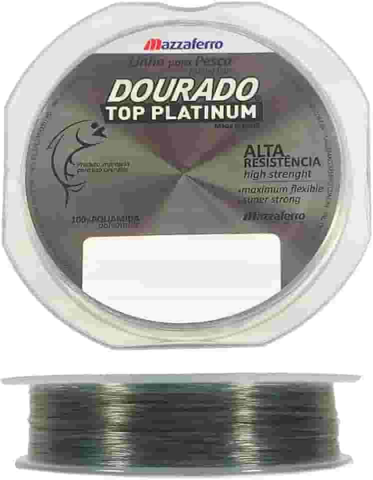 Linha Pesca Monofilamento Mazzaferro Dourado Top Platinum 300m 0.30mm Prateada
