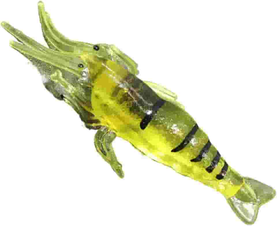 WENROU 10 ISCAS MACIAS DE CAMARÃO 4 CM PEQUENAS, PERFEITAS PARA ROBALO, TRUTA, BAGRE E SALMÃO