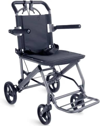 Cadeira de Rodas de Transporte Compacta Dobrável Prática Leve Até 100kg Idoso Reabilitação Fratura