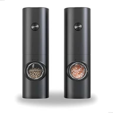 Kit 2 Moedores Elétricos de Sal e Pimenta com Luz LED, Design Premium, Automático, Moagem Ajustável para Cozinha e Churrasco