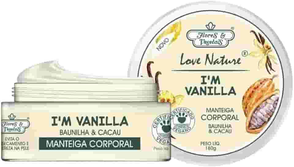 Flores & Vegetais Manteiga Hidratante Corporal Baunilha & Cacau 180G