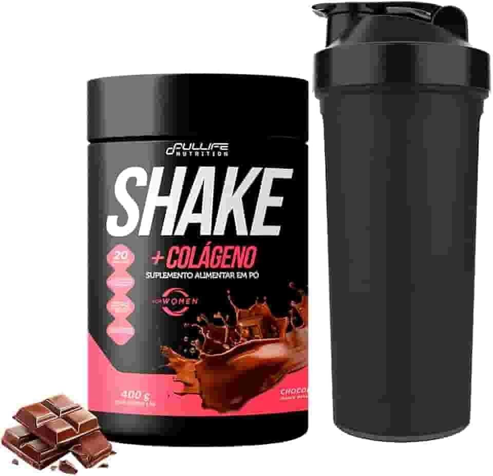 Shake Substituto de Refeição Com Colágeno 400g + Coqueteleira (Chocolate)