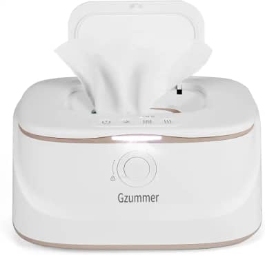 Aquecedor de lenços umedecidos e dispensador de lenços umedecidos para bebês, 3 lenços de grande capacidade com controle de temperatura para bebês com luz noturna (branco puro)