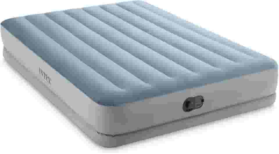 Intex Colchão de ar Airbed Dura-Beam Plus de cintura média | Queen Size | 64159 | Bomba elétrica USB embutida | Multicolorida