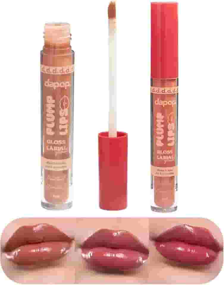 Gloss Labial Plump Lips Glow, com Pantenol e Vitamina E, Efeito Volume Instantâneo - Maquiagem (04)