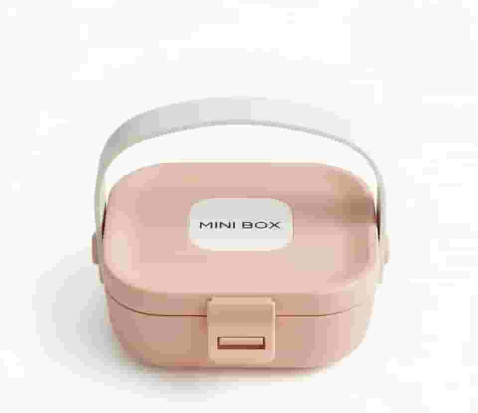 Mini Porta-Joias Portátil Com Espelho, Estojo Organizador De Brincos, Colares E Anéis, Caixa Em Plástico Rígido Com Bandeja De Silicone Removível, Alça Em Couro Sintético - Rosa