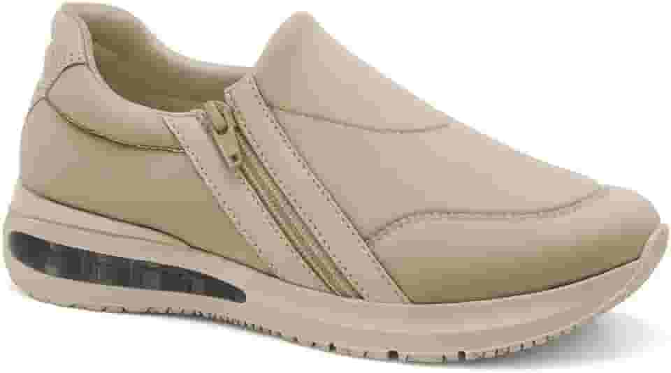 Tênis Comfortflex Slip On Zíper Feminino