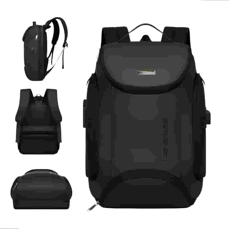 Mochila Antifurto Masculina Impermeável com Cadeado USB Reforçada para Notebook 15" – Ótima para Quem Anda de Moto ou Toma Chuva, Resistente, Elegante, Design Moderno para Trabalho, Viagem, 40L