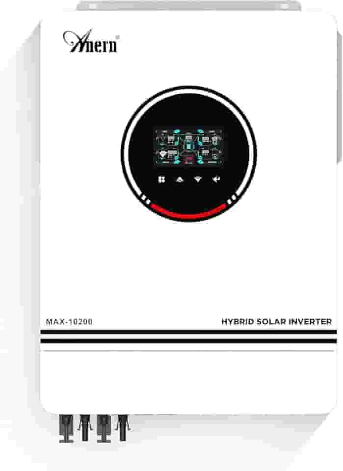 Inversor Híbrido Solar de 10,2KW, 48V DC para 220V-230V AC On/Off Grid, Inversor Solar de Onda Senoidal Pura com Controlador de Carga MPPT de 160A, Funciona com Bateria de Chumbo-Ácido e Lítio