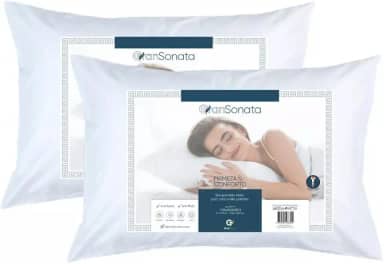 Kit com 2 Travesseiros Anti Ácaro, Anti Mofo, Antialérgico, Lavável, 50x70cm, Fibra Mista Siliconada