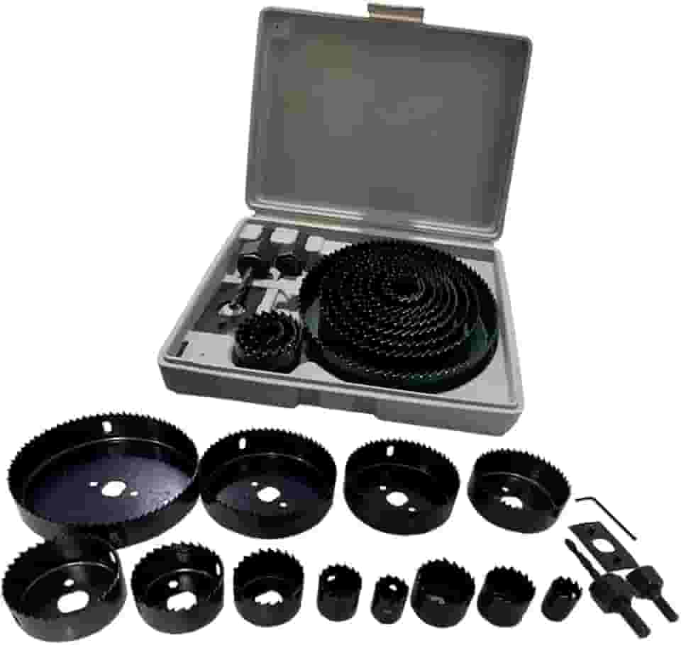 Kit Jogo Serra Copo Para Madeira Gesso Com 16 Peças 19 a 127mm Com Estojo Profissional