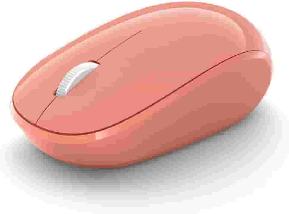Microsoft Mouse Bluetooth - pêssego. Design confortável, uso direito/esquerdo, roda de rolagem de 4 vias, mouse Bluetooth sem fio para PC/laptop/desktop, funciona com computadores Mac/Windows