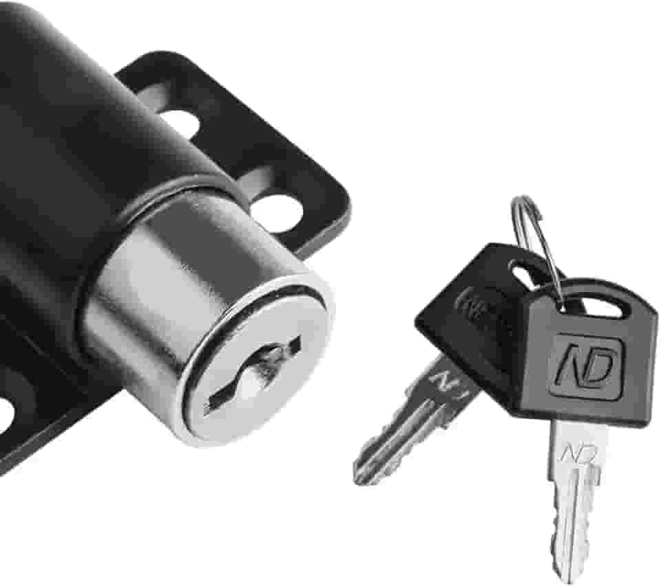 Trava Porta Trinco Com Chaves Ferrolho Fecho Portão Portas Janelas - (Preto)