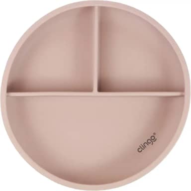 CLINGO Prato De Silicone Com Divisória E Ventosa Rosa, Modelo: 3040