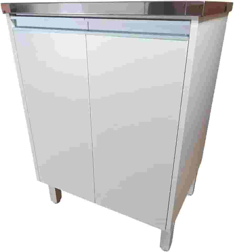 Tanque De Lavar Roupa Inox 35 Plus Gabinete 2 Portas Montado