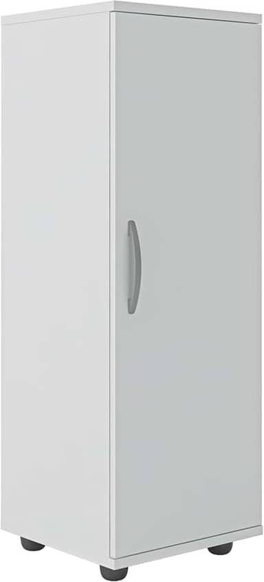 Armário Multiuso 1 Porta, Organizador com Prateleiras Viena - Branco