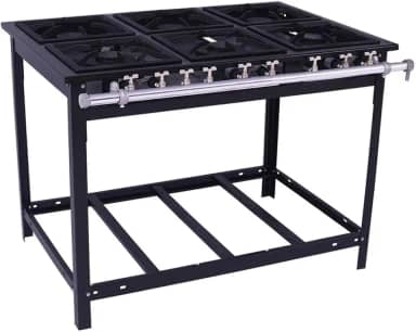 Fogão Industrial Venâncio 6 Bocas 3 Simples a Gás Natural Baixa Pressão Espera para Forno E6-22110