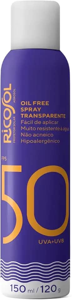 Protetor Solar Spray Transparente FPS 50 150ml - Ricosol