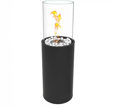 Lareira Ecológica a Bioetanol de Vidro e Metal Preto 78cm Design Moderno e Sustentável para Ambientes Sofisticados
