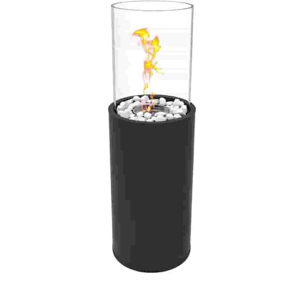 Lareira Ecológica a Bioetanol de Vidro e Metal Preto 78cm Design Moderno e Sustentável para Ambientes Sofisticados