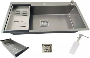 Cuba Gourmet Quadrada Grande Aço Inox 304 Escovada 78x45cm