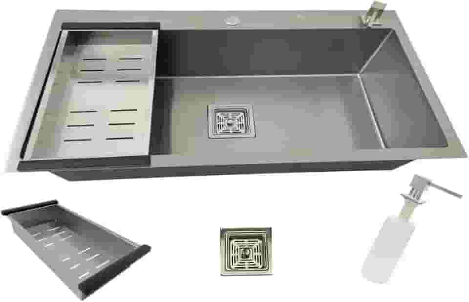 Cuba Gourmet Quadrada Grande Aço Inox 304 Escovada 78x45cm