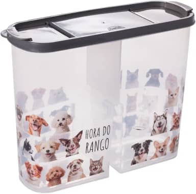 Porta Pote Ração 2,4kg Petisco Tampa Vedada Antiformiga, Plasútil Cor: Cinza