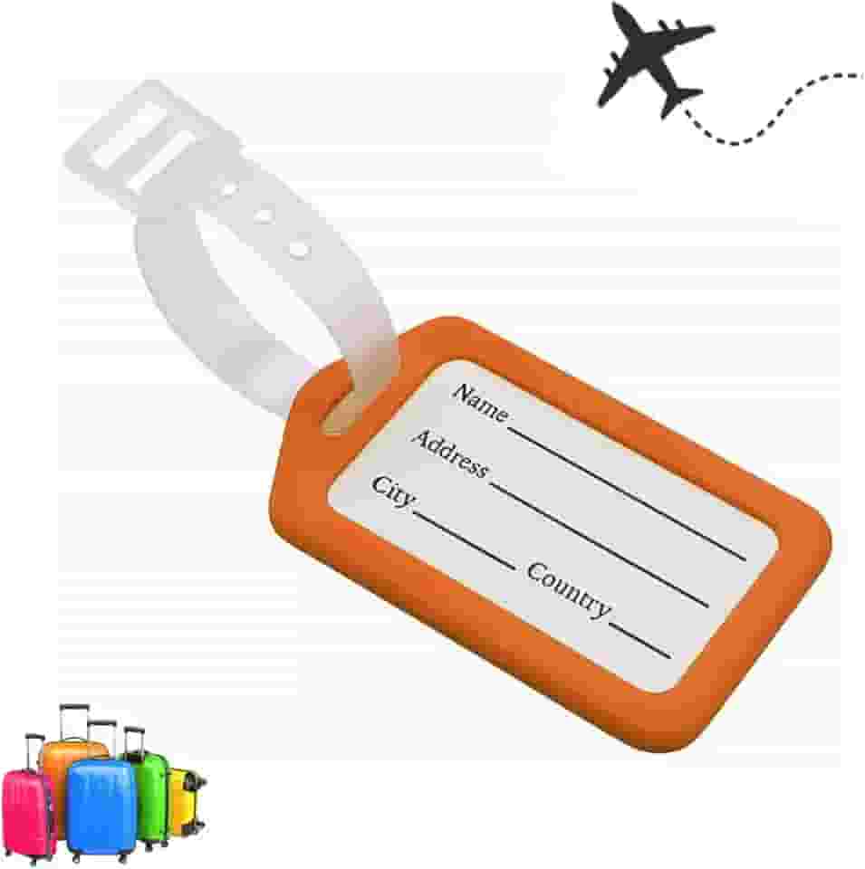 Kit 10 Tag Etiqueta de Mala Identificador de Bagagem Premiun - Laranja