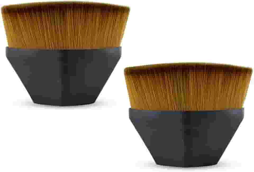 Kit 2 Pincéis Mágicos Faciais Oval Aplicação de Base Preto