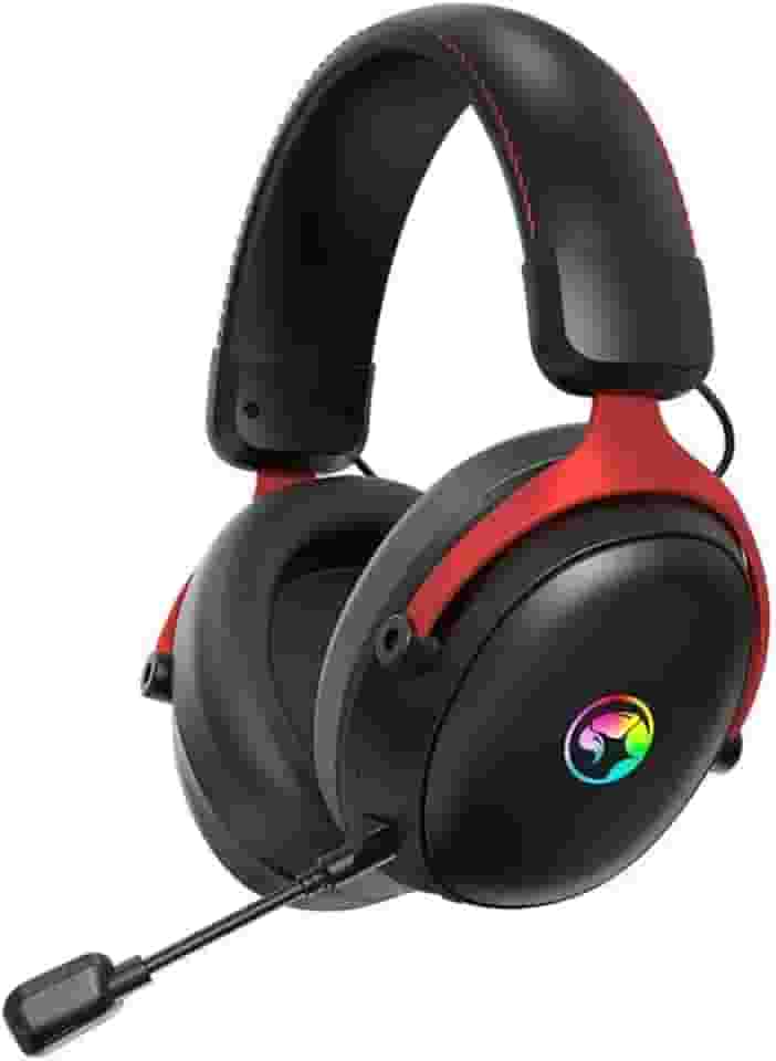 Headset Gamer Marvo HG9076W | Drivers 53mm | RGB Dinâmico | Wireless 2.4G/Bluetooth | Microfone Omnidirecional | USB-C | Preto | HG9076W