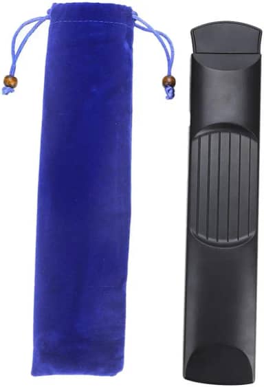 Vbestlife Guitarra de Bolso Portátil 6 Trastes Madeira de Mogno Preta