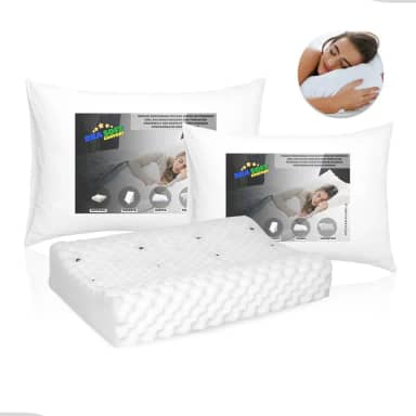Travesseiro Cervical Magnetico Ortopedico Pillow Anti Ronco Cor Branco