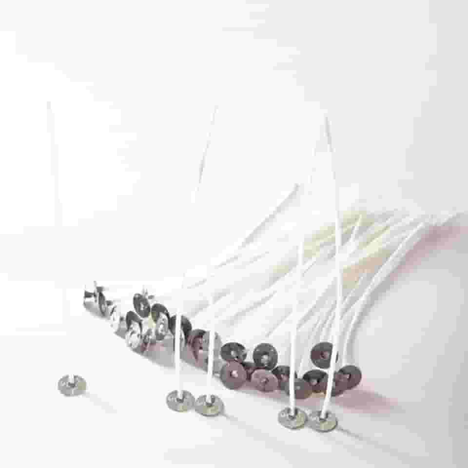 Kit 100 Pavios de Algodão Branco 10cm Grosso 2,5mm para Velas Artesanais Chama Estável e Duradoura