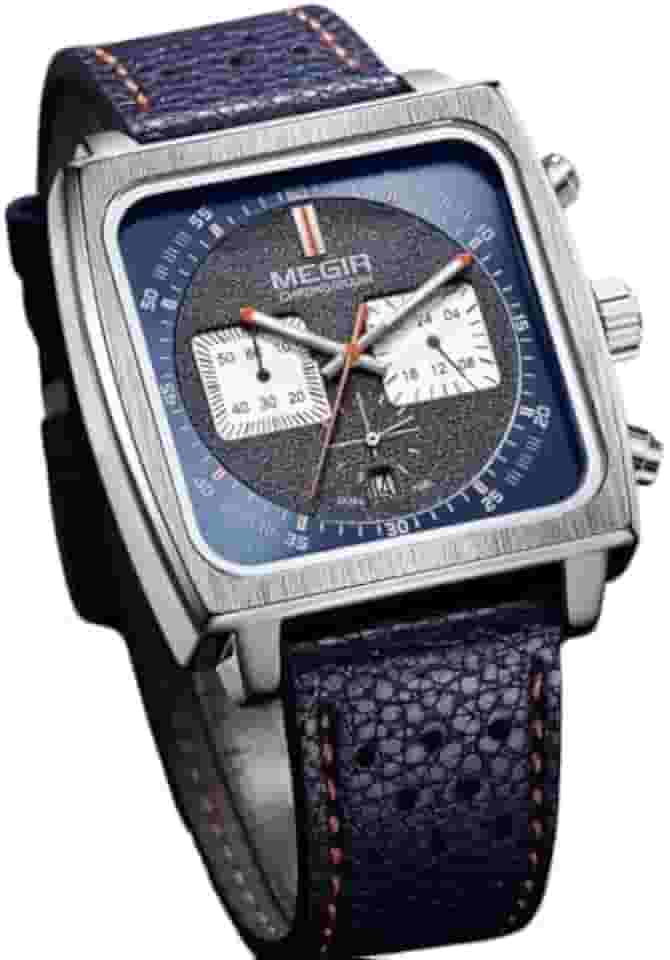 Relógio Masculino "Stronger Boss" Edição Limitada com Pulseira de Couro Preto – Visor de Vidro Mineral, Design Quadrado Moderno, Resistente à Água – Acompanha Caixa